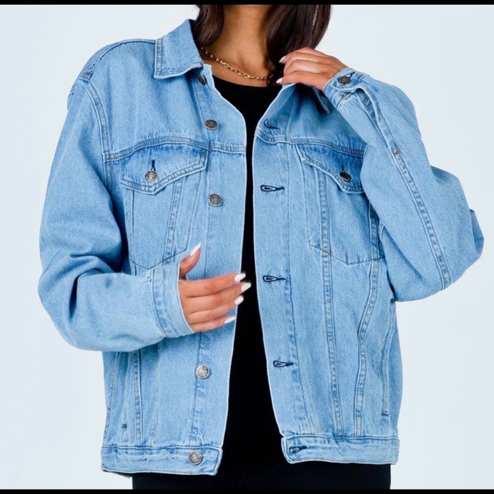 Princess Polly Denim Jacket Pale Blue
